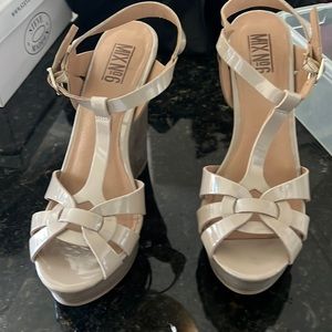 Nude wedge sandals